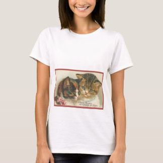 Schattige Vintage Kerstkatten T-shirt