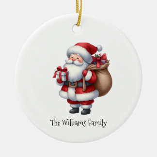 Schattige Vintage Kerstman Kerst  Keramisch Ornament