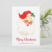 Schattige Vintage Kerstman Kerstmis Feestdagenkaart (Staand voorkant)