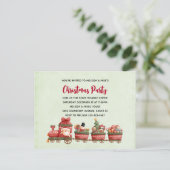 Schattige vintage kersttrein met speelgoed uitnodi uitnodiging briefkaart (Staand voorkant)