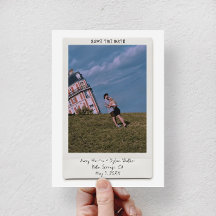 Schattige Vintage Polaroid Foto Save the Date Kaar