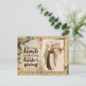 Schattige Vintage Thanksgiving Erkenntelijkheid  Briefkaart (Staand voorkant)