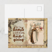 Schattige Vintage Thanksgiving Erkenntelijkheid  Briefkaart (Voorkant / Achterkant)