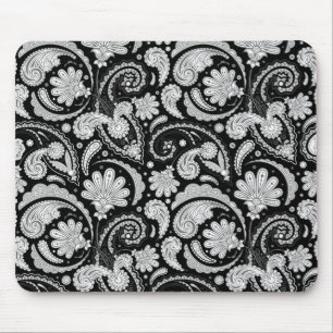 Schattige vintage zwart witte paisley patronen muismat