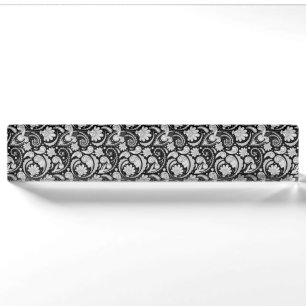 Schattige vintage zwart witte paisley patronen naambordje