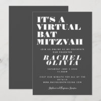Schattige virtuele online zwarte en witte Bat Mitz