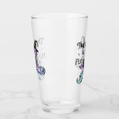 Schattige Vliegende Heksenkat | Tijd om te Vliegen Glas (Links)