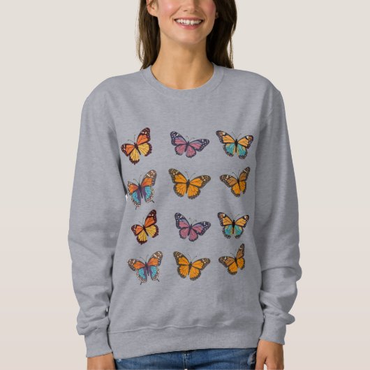 Schattige vlindersweatshirt trui (Voorkant)