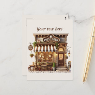 Schattige Voeg jouw tekst coffeeshop toe Briefkaart