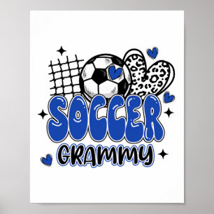 Schattige Voetbal Oma Luipaard Grappige Voetbal Ma Poster