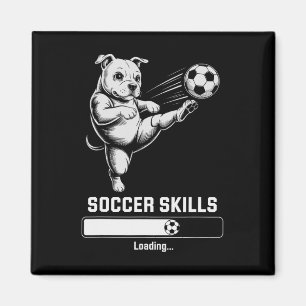 Schattige Voetbal Pug Vaardigheden Laden Hond Scor Magneet