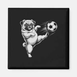 Schattige Voetbal Pug Vader Hond Ll Speel Club Doe Magneet