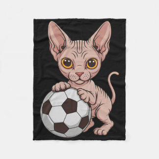 Schattige Voetbal Sphynx Alleen Meisje Dat Katten  Fleece Deken