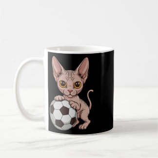Schattige Voetbal Sphynx Alleen Meisje Dat Katten  Koffiemok