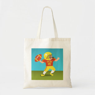 Schattige Voetbaljongen met Ster Helm Tote Bag