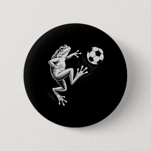 Schattige VoetbalKikker Ll Score Mama Coach Kinder Ronde Button 5,7 Cm