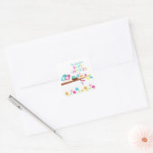 Schattige vogelnest dank je tweeling Baby shower p Vierkante Sticker (Envelop)