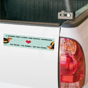 Schattige vogels 7 woorden voor een lang en gelukk bumpersticker
