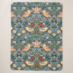 Schattige Vogels, Aardbeien Dief Vintage Kunst Sherpa Deken