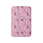 schattige vogels en roze bloemen badmat (Voorkant Verticaal)