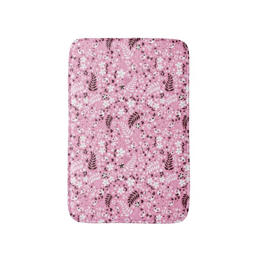 schattige vogels en roze bloemen badmat (Voorkant Verticaal)