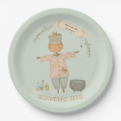 Schattige  vogelverschrikker Halloween Bash Papieren Bordje (Voorkant)