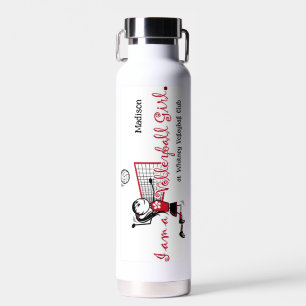 Schattige volleybal meisje waterfles