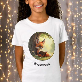 Schattige vos die een boek leest, boekenwurm - op  t-shirt