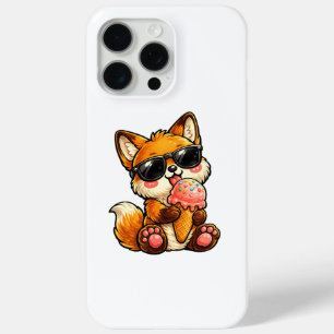 Schattige Vos Die Ijs Eet Met Zonnebril iPhone 15 Pro Max Hoesje