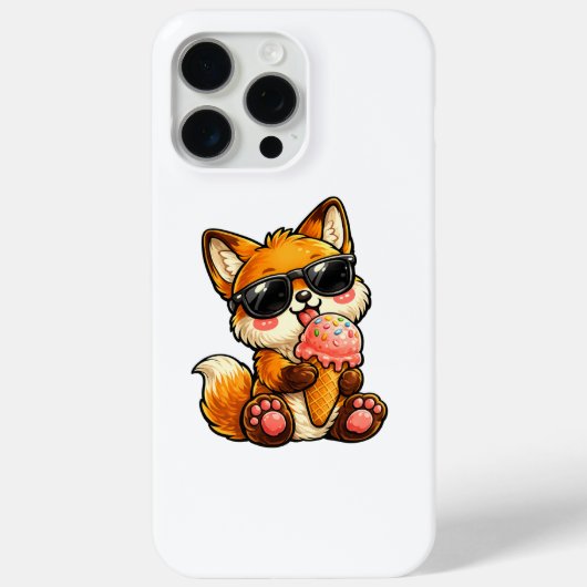Schattige Vos Die Ijs Eet Met Zonnebril Case-Mate iPhone Case (Achterkant)