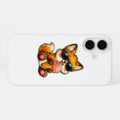 Schattige Vos Die Ijs Eet Met Zonnebril iPhone 16 Hoesje (Achterkant horizontaal)