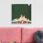 Schattige Vos Familie Canvas Afdruk (Insitu (Woonkamer))