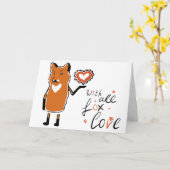 Schattige Vos Liefde Valentijnkaart Kaart (Gele Bloem)