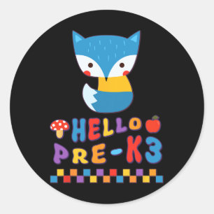 Schattige Vos Terug Naar School Bosdier Pre-k3 Jon Ronde Sticker