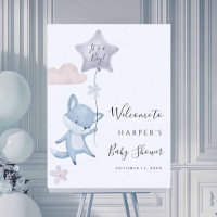 Schattige Vos Vliegende Ballon Jongen Baby Shower 