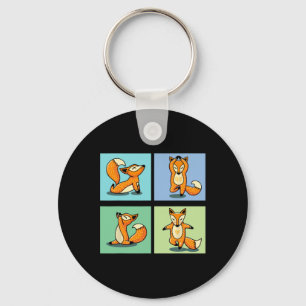 Schattige Vos Yoga Dier Meditatie Zen Stretchingsp Sleutelhanger