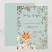 Schattige vossenbloemen laat jongen Baby shower