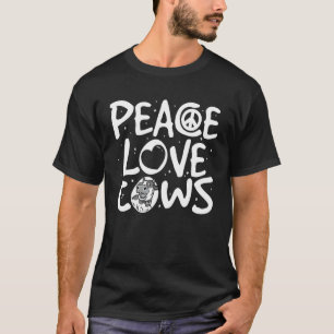 Schattige Vrede Liefde Koe Voor Mannen Vrouwen Kin T-shirt