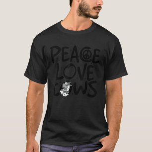 Schattige Vrede Liefde Koe Voor Mannen Vrouwen Kin T-shirt