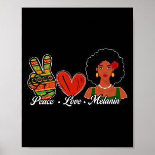Schattige Vrede Liefde Melanine Zwarte Geschiedeni Poster