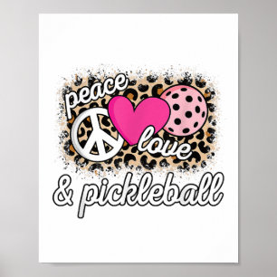 Schattige vrede liefde Pickleball Speler Grappige Poster