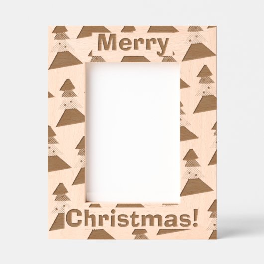 Schattige vrolijk kerstboompatroon gegraveerde lijstjes (Voorkant)