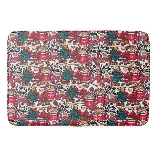Schattige vrolijk kerstfeest – feestelijk badmat (Voorkant)