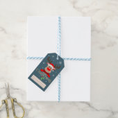 Schattige vrolijk kerstfeest Rudolph rendieren Cadeaulabel (Met Touw)