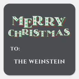 Schattige vrolijk kerstfeest vierkante sticker