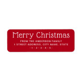Schattige Vrolijk Kerstrood retouradres Etiket (Voorkant)
