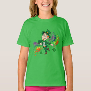 Schattige vrolijk lachende dansende kabouter, een t-shirt