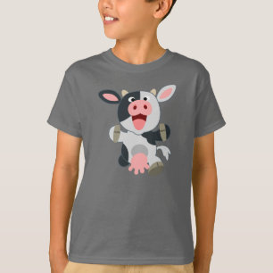 Schattige Vrolijke Cartoon Koe Kinderen T-shirt