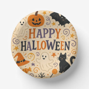 , schattige vrolijke Halloween vleermuis, spook, p Papieren Kommen