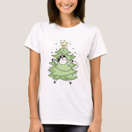 Schattige vrolijke kerst eenhoorn t-shirt